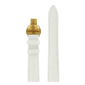 Correa de reloj Certina C600020148 Cuero Blanco 16mm